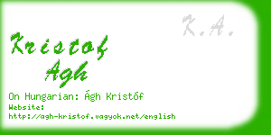 kristof agh business card